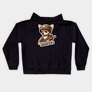 Chihuahua soldier Kids Hoodie